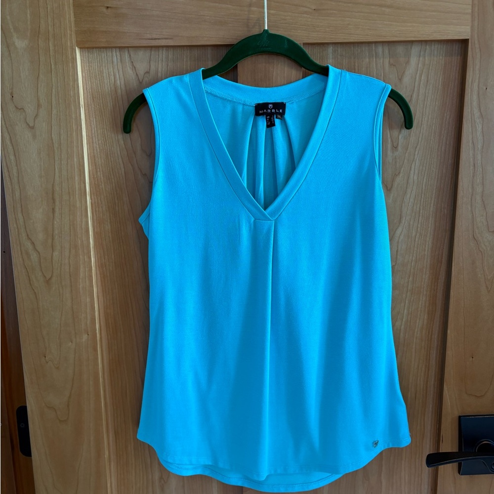 MARBLE Blue Sleeveless Top S